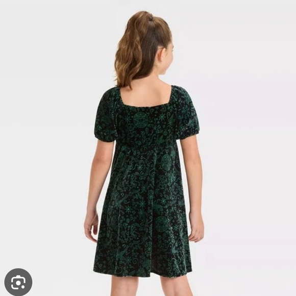 NWT Wicked Elphaba Green Velvet Dress • Nightgown • Costume Size 4/5 kids XS - Picture 2 of 7